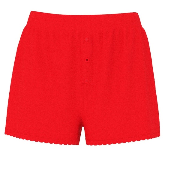 Red Women's pointelle boxer shorts - Picture 3 of 4